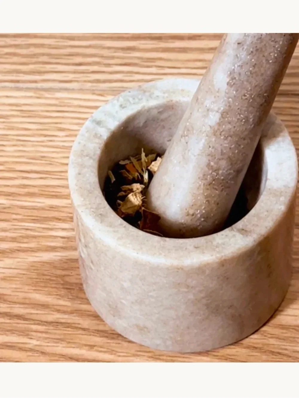 Mini Marble Mortar & Pestle - Grey Marble